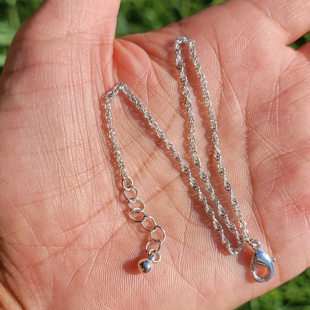 Dainty and feminine silver silver overlay double link chain anklet